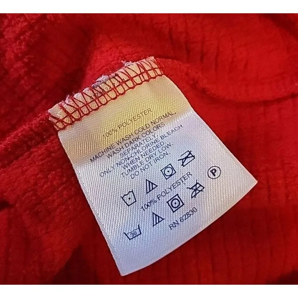 Lands End  Pullover Men's XL‎ 46-48T RED  1/4 Zip Mock Neck